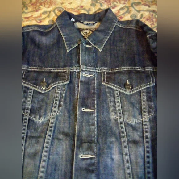 Artful Dodger (DEATH OF A CRAFTSMAN) Raw Blue Embroidered Denim Jacket Men's 2XL - Picture 2 of 16